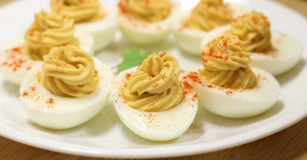 Boiled eggs turned into a delicious side item for family dinners.