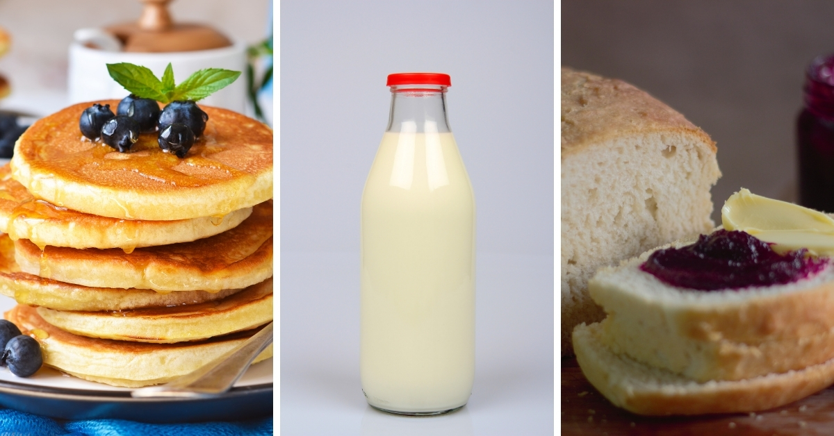 Homemade buttermilk from (whey) versus cultured buttermilk.