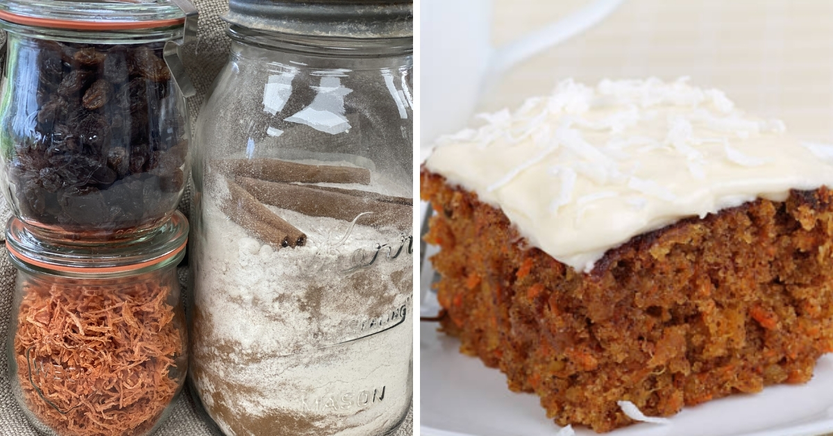 Carrot cake recipe in a jar is a great gift for giving! 