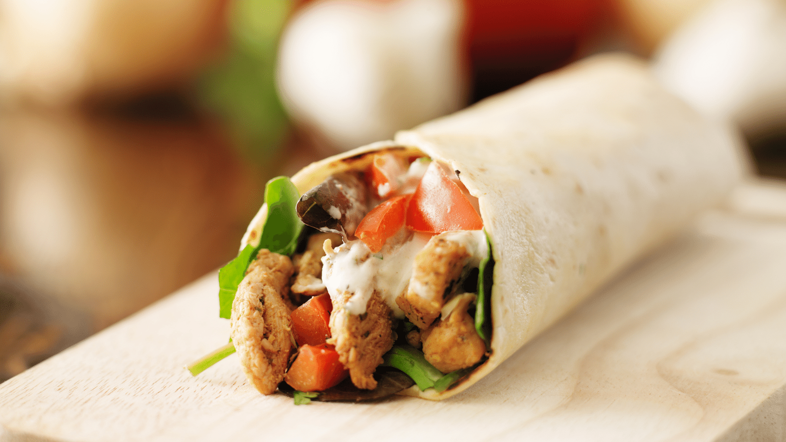 Make chicken tortilla wraps from homemade sourdough tortilla shells.