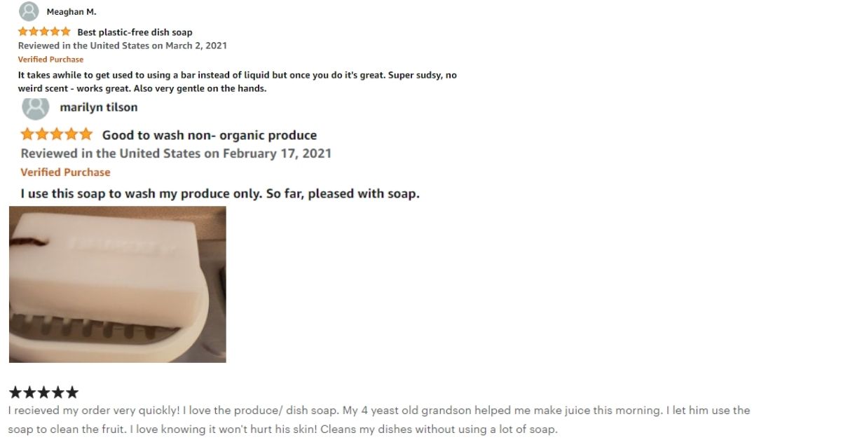 Natural dish soap amazing customer reviews by Farmhouse Basic Collection.