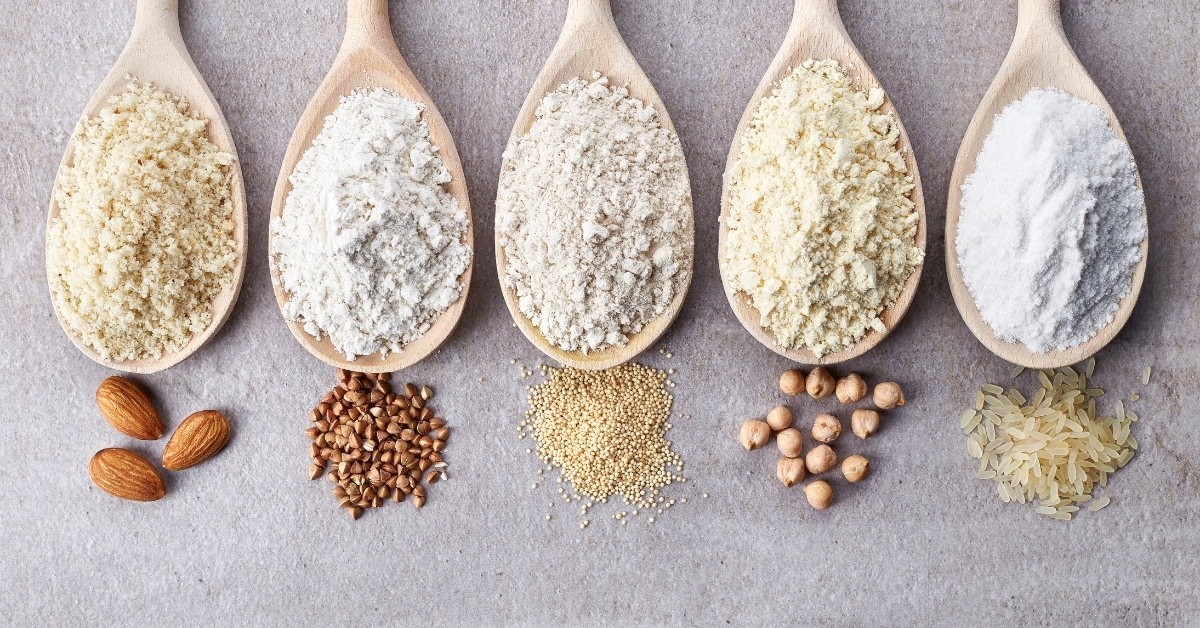 Different types of flour to make egg noodles