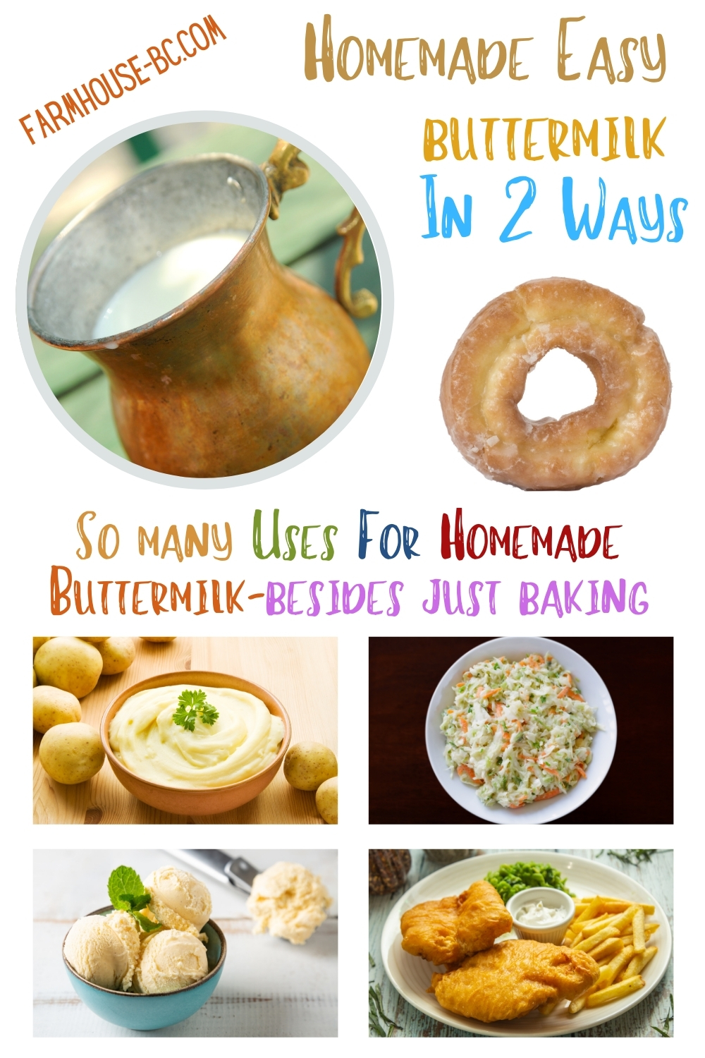 Homemade buttermilk in 2 ways with so many uses!