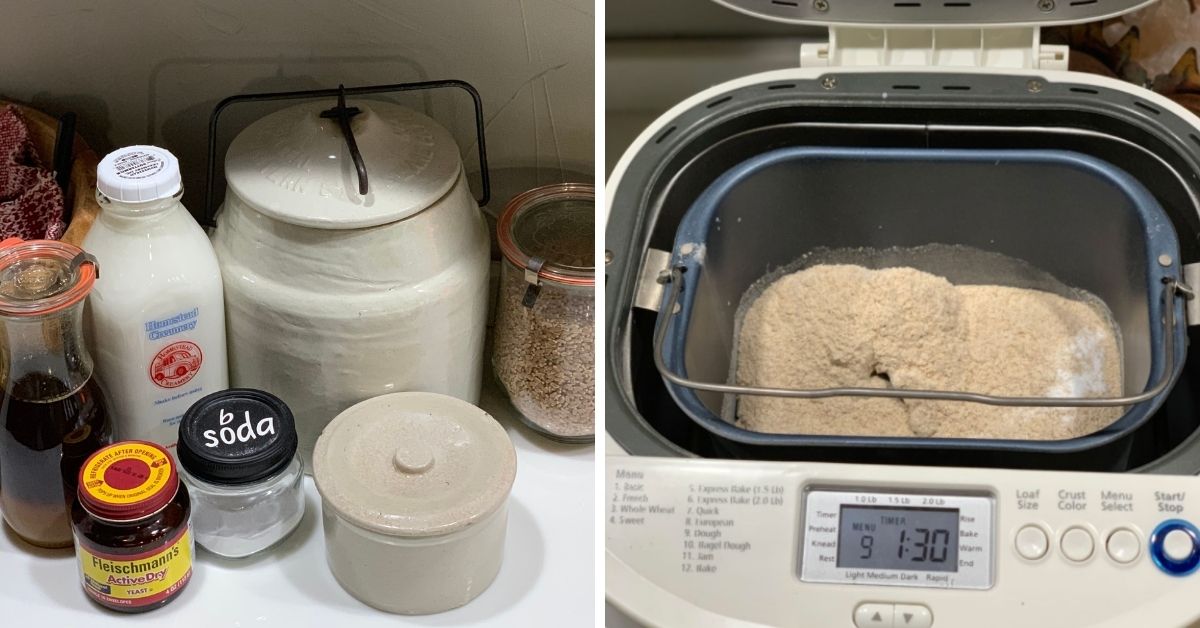 Bread machine and ingredients for buttermilk rolls