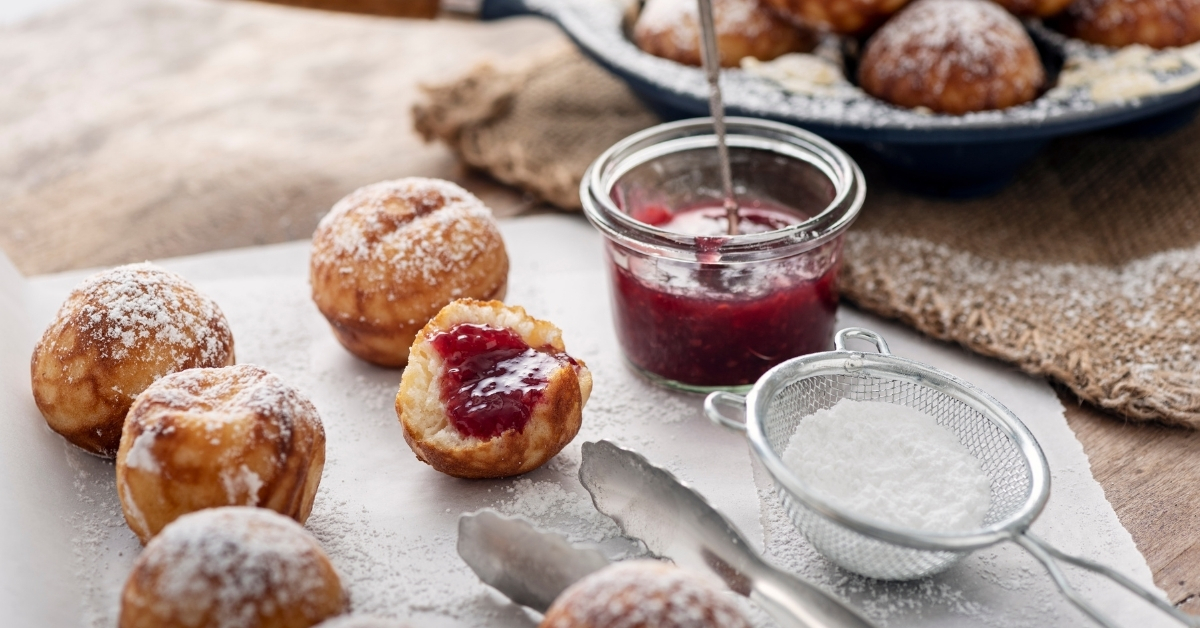 Printable recipe for sourdough Aebleskivers.