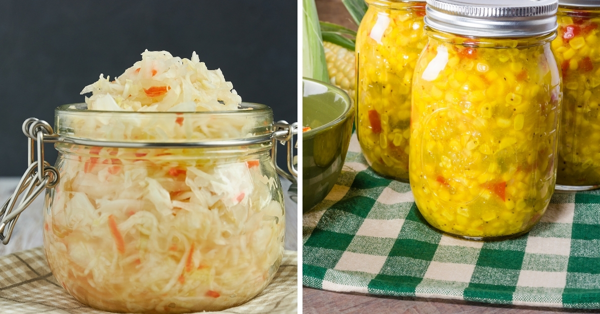 Side Condiments to Eat with Ham and Swiss Loaf are Sauerkraut and Corn Relish.