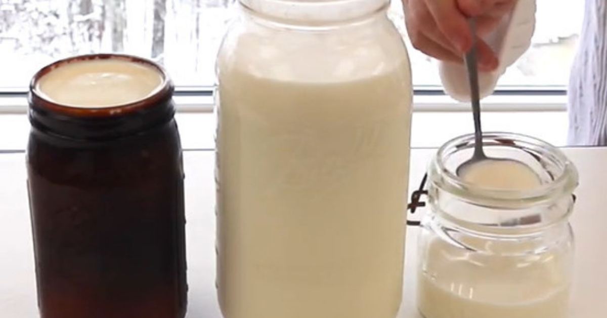 Skimming the Cream From Raw Milk to Make Raw Milk Butter