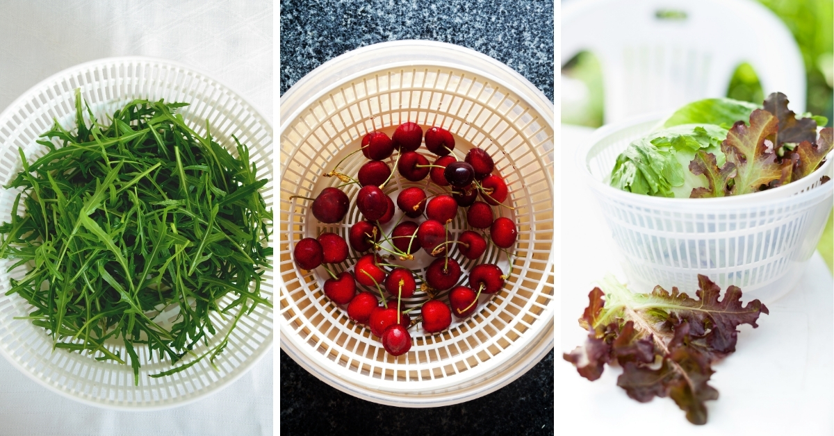 Using a Salad Spinner to Clean Vegetables and to Dry Them For Immediate Consumption.