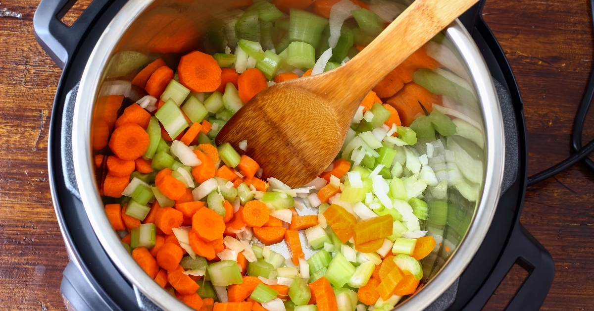 Raw Vegetables for the Instant Pot Chicken and Dumplings