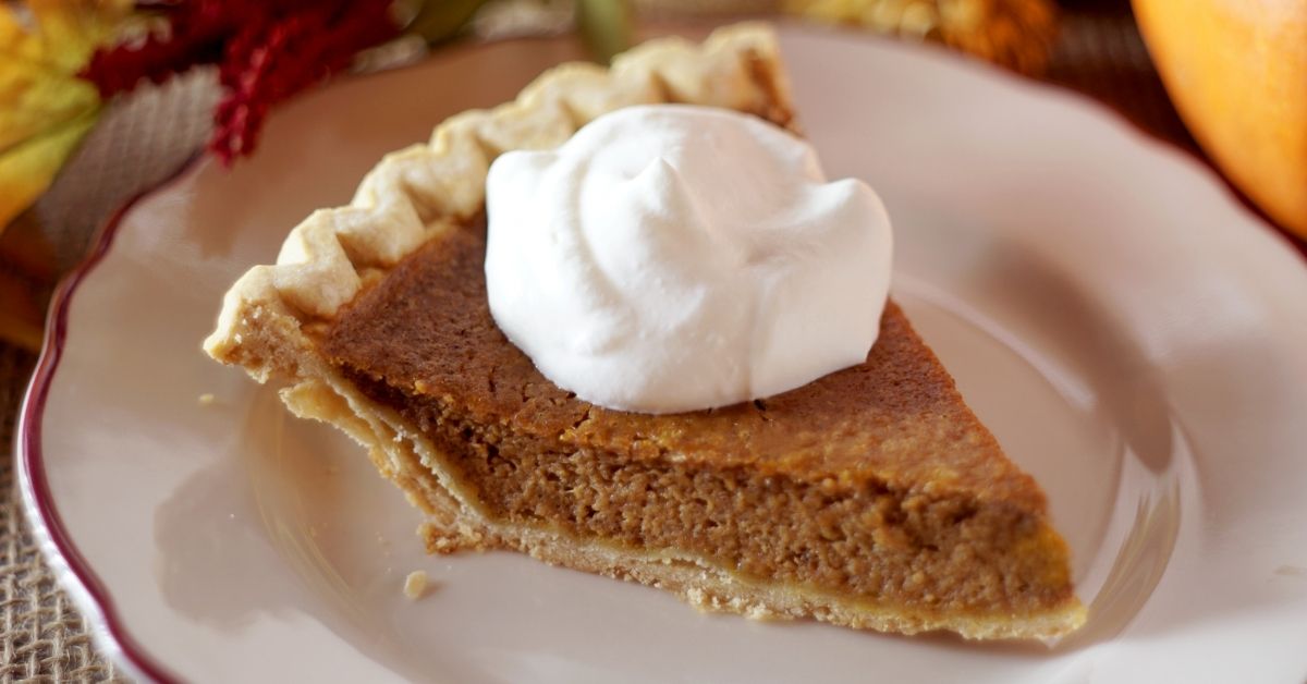 whipped cream on top of sweet potato pie